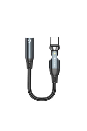 540° Döner Type-C to 3.5 mm AUX Hi-Fi DAC Kulaklık Adaptörü Mikrofon Destekli 10 cm