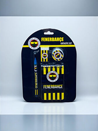 Fenerbahçe Taraftar 4'lü Kırtasiye Seti(Kalem-Silgi-Not Defteri-Kalem Tıraş)