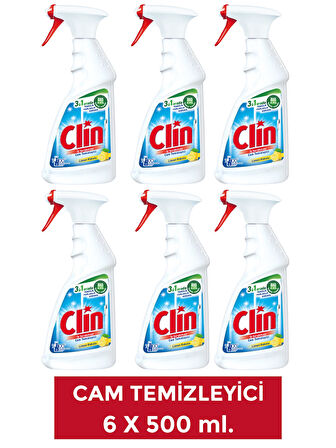 Clin 6 Adet Limon Cam Yüzey Temizleyici 500 ml