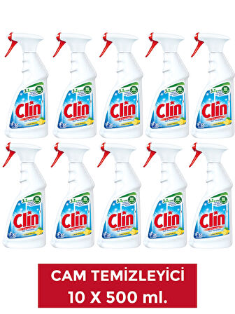 Clin 10 Adet Limon Cam Yüzey Temizleyici 500 ml