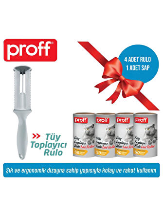 Tüy Toplayıcı 4’Li Yedek Rulo Aparat (4X50 = 200 YAPRAK)