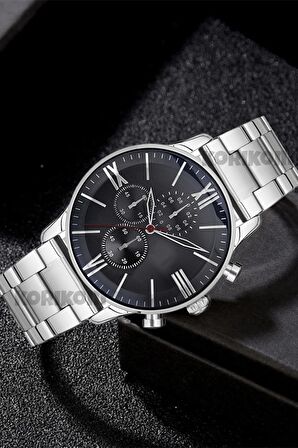 Erkek Çelik Saat Gümüş Analog Erkek Kol Saati STC11992