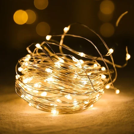 Sylar  Peri Led Işık 10 Metre (Sarı) Pilli Aydınlatma Şerit Led Saçak Spot Süsleme