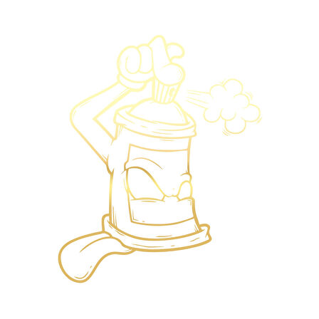 Sprey Araba Stickeri 17x17 Cm Gold