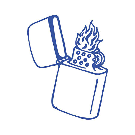 Çakmak Araba Stickeri 17x17 Cm Mavi