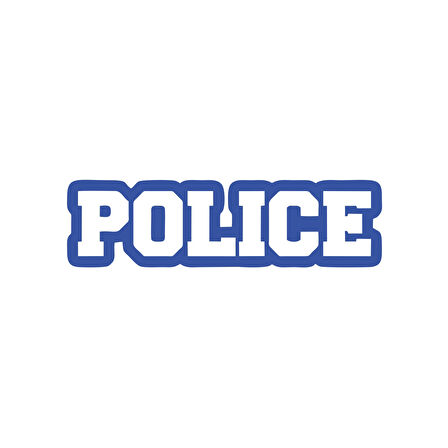 Police Araba Stickeri 17x17 Cm Mavi