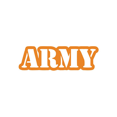 Army Araba Sticker 17x17 Cm Turuncu