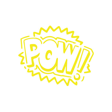 Pow Araba Sticker 17x17 Cm Sarı