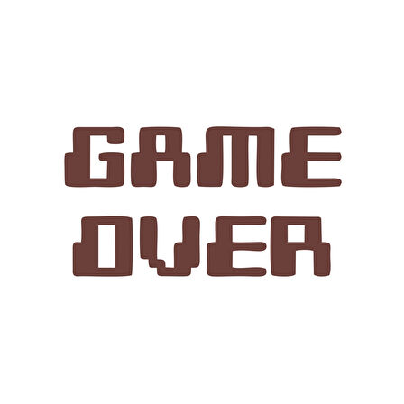 Game Over Araba Sticker 17x17 Cm Kahverengi