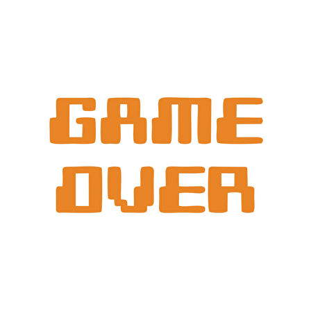 Game Over Araba Sticker 17x17 Cm Turuncu