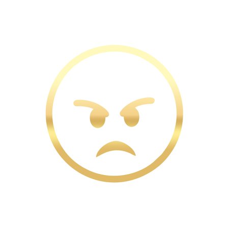 Kızgın Emoji Araba Sticker 17x17 Cm Gold