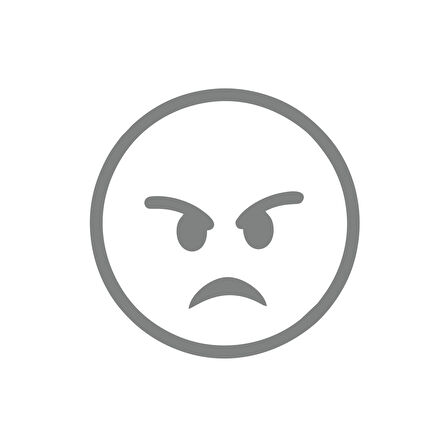 Kızgın Emoji Araba Sticker 17x17 Cm Gri