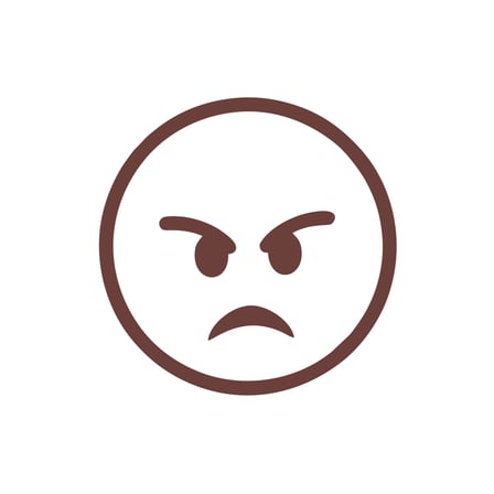 Kızgın Emoji Araba Sticker 17x17 Cm Kahverengi