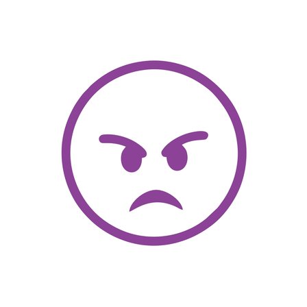 Kızgın Emoji Araba Sticker 17x17 Cm Mor