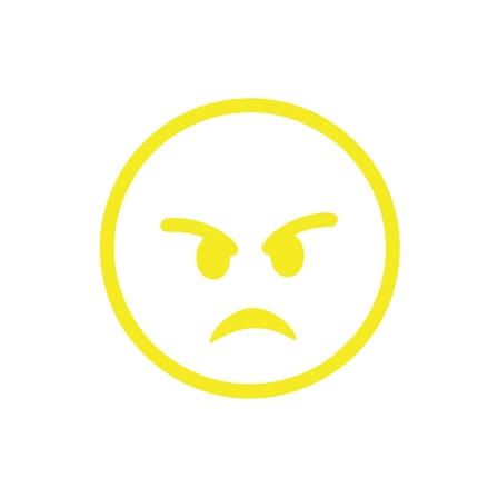 Kızgın Emoji Araba Sticker 17x17 Cm Sarı