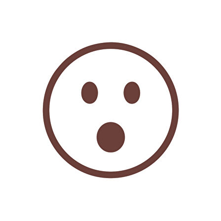 Şaşıran Emoji Araba Sticker 17x17 Cm Kahverengi