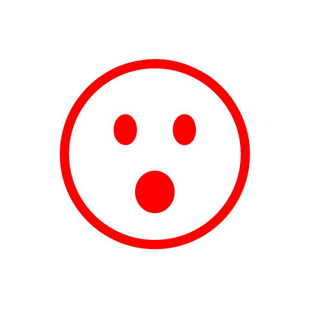 Şaşıran Emoji Araba Sticker 17x17 Cm Kırmızı