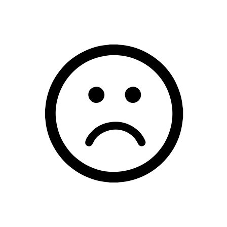 Üzgün Emoji Araba Sticker 17x17 Cm Siyah