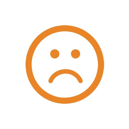 Üzgün Emoji Araba Sticker 17x17 Cm Turuncu