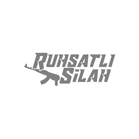 Ruhsatlı Silah Araba Sticker 17x17 Cm Gri