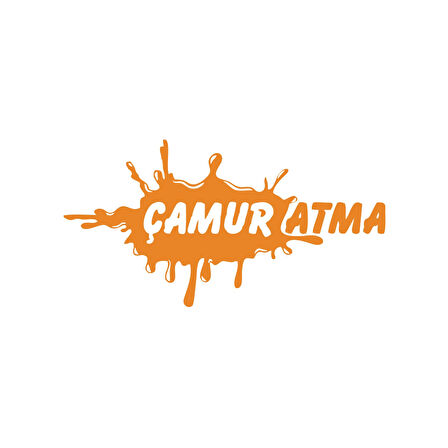 Çamur Atma Araba Sticker 17x17 Cm Turuncu