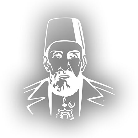 2.Abdülhamit Silüet Sticker 17x17 Cm Beyaz