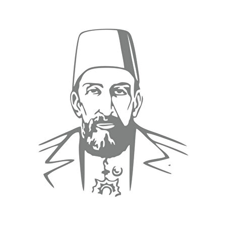2.Abdülhamit Silüet Sticker 17x17 Cm Gri