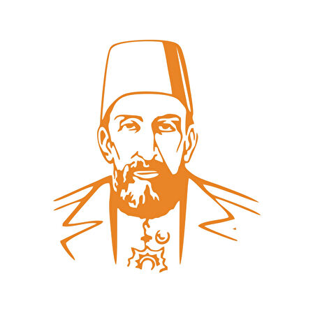 2.Abdülhamit Silüet Sticker 17x17 Cm Turuncu