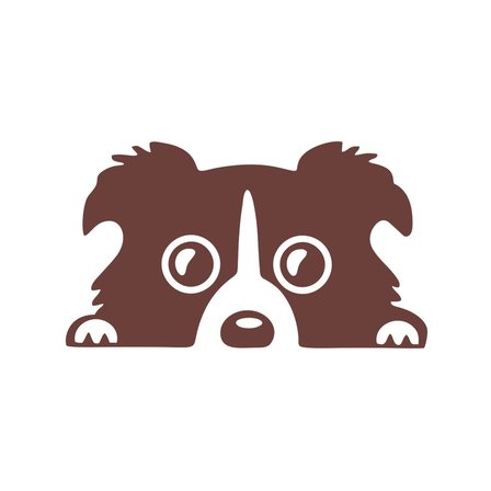 Köpek Araba Sticker 17x17 Cm Kahverengi