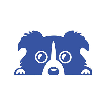 Köpek Araba Sticker 17x17 Cm Mavi