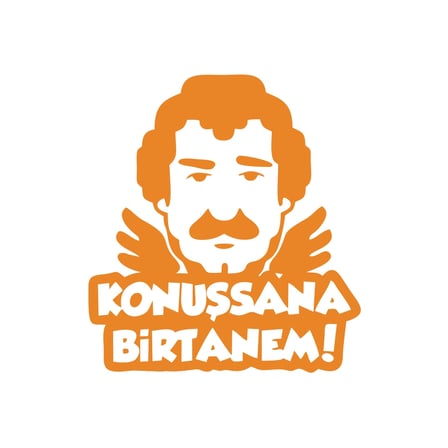 Müslüm Gürses Silüet Araba Sticker 17x17 Cm Turuncu