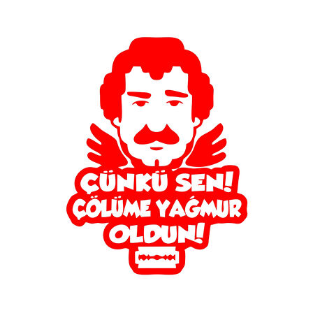 Müslüm Gürses Silüet Araba Sticker 17x17 Cm Kırmızı