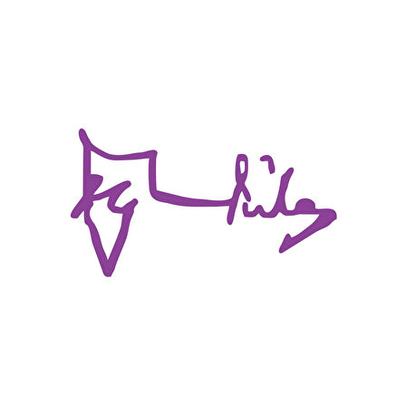 Alparslan Türkeş İmza Araba Sticker 17x17 Cm Mor