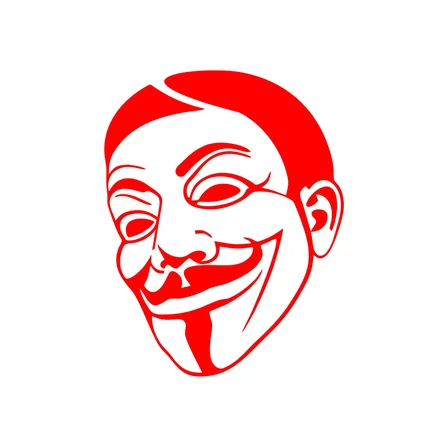 V For Vandetta Araba Stickeri 17x17 Cm Kırmızı