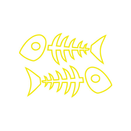 Kılçık Araba Stickeri 17x17 Cm Sarı