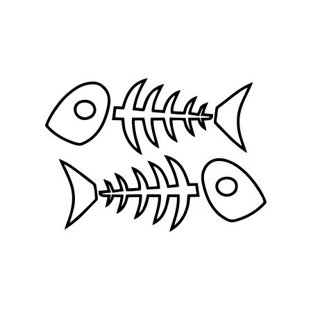 Kılçık Araba Stickeri 17x17 Cm Siyah