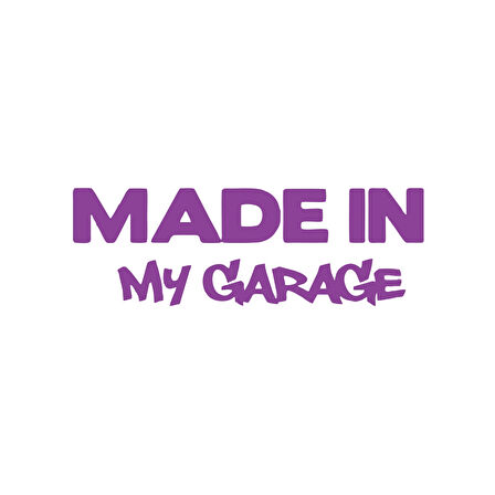Made In My Garage Araba Stickeri 17x17 Cm Mor
