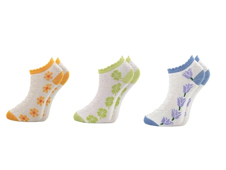 Stocalze Kadın Patik Çorap Çiçekli Pamuklu 6'lı Set 35-40
