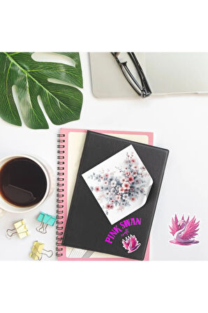 Pembe Gri Çiçekler Vintage 12 Adet Scrapbook Bullet Journal Mat Planlayıcı Sticker Etiket Seti