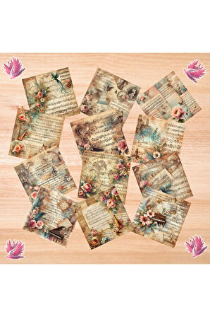 Müzik Temalı Vintage 12 Adet Scrapbook Bullet Journal Mat Planlayıcı Sticker Etiket Seti