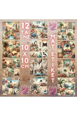 Fantastik Vahalar Vintage 12 Adet Scrapbook Bullet Journal Mat Planlayıcı Sticker Etiket Seti