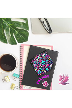 Sevimli Renkli Kuru Kafalar Deseni 12 Adet Scrapbook Bullet Journal Mat Planlayıcı Sticker Etiketler