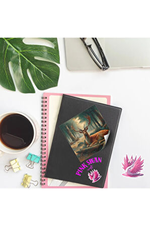 Ormanda Geyikler Vintage 12 Adet Scrapbook Bullet Journal Mat Planlayıcı Sticker Etiket Seti