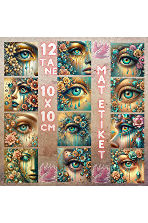 Kristal Gözyaşları Vintage 12 Adet Scrapbook Bullet Journal Mat Planlayıcı Sticker Etiket Seti