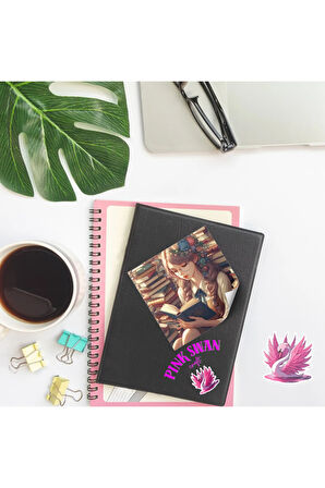 Kitap Okuyan Kadınlar Vintage 12 Adet Scrapbook Bullet Journal Mat Planlayıcı Sticker Etiket Seti