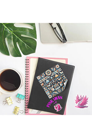 İskandinav Tarzı Halk Sanatı Vintage 12 Adet Scrapbook Bullet Journal Mat Planlı Sticker Etiket Set