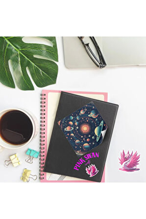 Astro Galaksiler 12 Adet Scrapbook Bullet Journal Mat Planlayıcı Sticker Etiket Seti