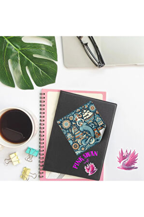 Deniz Temalı Desenler Vintage 12 Adet Scrapbook Bullet Journal Mat Planlayıcı Sticker Etiket Seti
