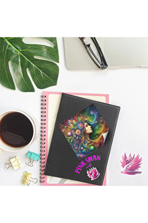 Çiçek Saçlı Kadınlar Vintage 12 Adet Scrapbook Bullet Journal Mat Planlayıcı Sticker Etiket Seti