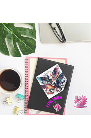 Renkli Kanatlı Yaratıklar Vintage 12 Adet Scrapbook Bullet Journal Mat Planlayıcı Sticker Etiket Set